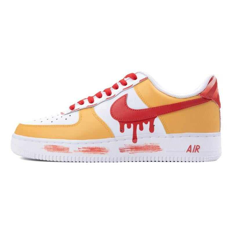 [Custom AF1 Men's McDonald's]  Air Force 1 Skateboarding Shoes Men Low-top Yellow/white/red