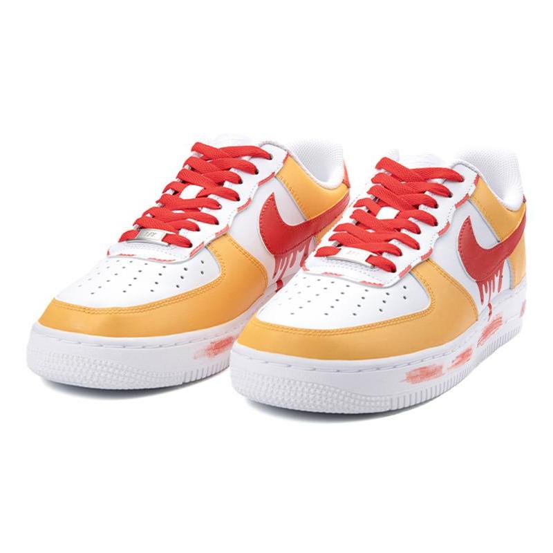 [Custom AF1 Men's McDonald's]  Air Force 1 Skateboarding Shoes Men Low-top Yellow/white/red