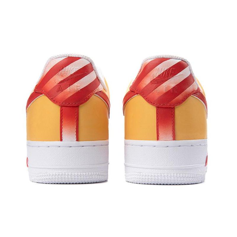 [Custom AF1 Men's McDonald's]  Air Force 1 Skateboarding Shoes Men Low-top Yellow/white/red