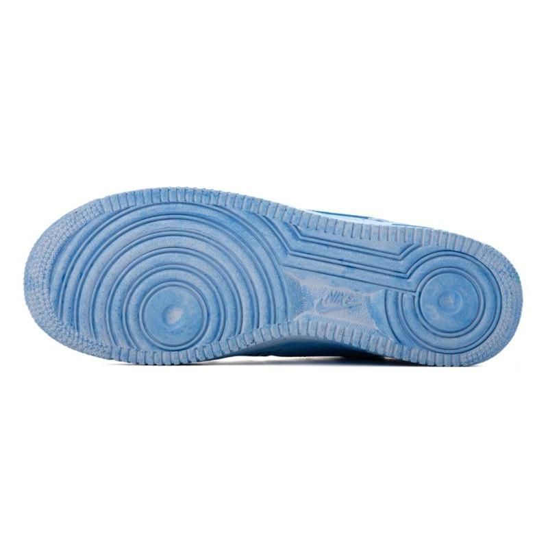 [Custom AF1 male blue-black cashew flower]  Air Force 1 Skateboarding Shoes Men Low-top Blue/Black