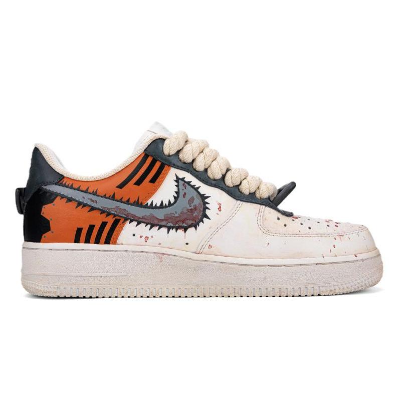 [Custom AF1 Tiger Roar Thick Hemp Rope]  Air Force 1 Skateboarding Shoes Men