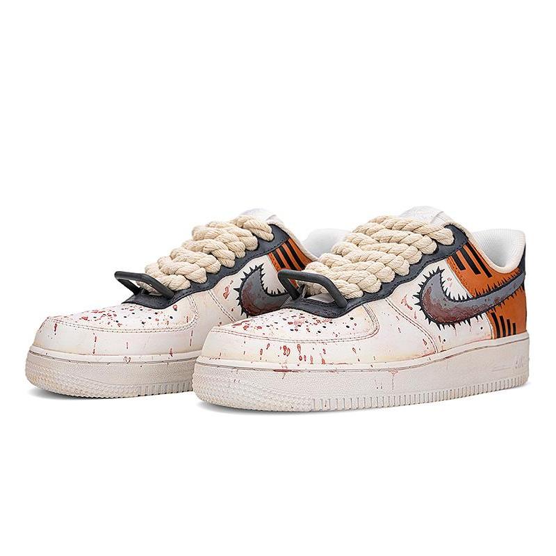 [Custom AF1 Tiger Roar Thick Hemp Rope]  Air Force 1 Skateboarding Shoes Men