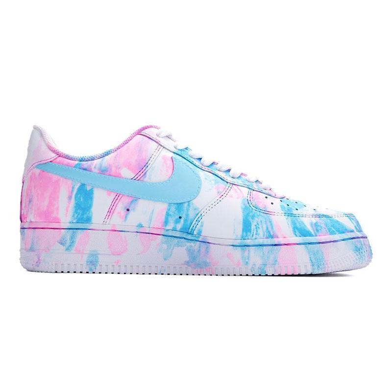 [Custom Tie-dyed neon-lit city]  Air Force 1 Skateboarding Shoes Men