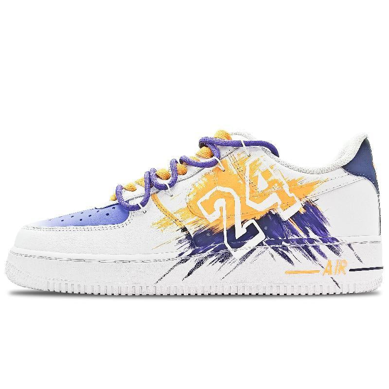 [Custom Salute to the legend: golden, purple and white]  Air Force 1 Skateboarding Shoes Men
