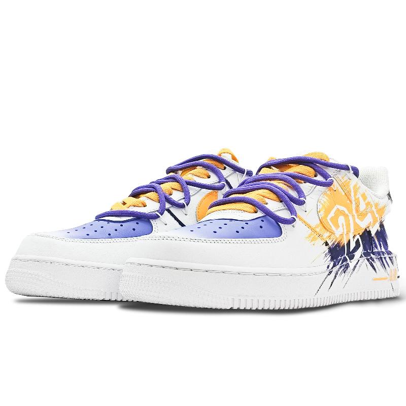 [Custom Salute to the legend: golden, purple and white]  Air Force 1 Skateboarding Shoes Men