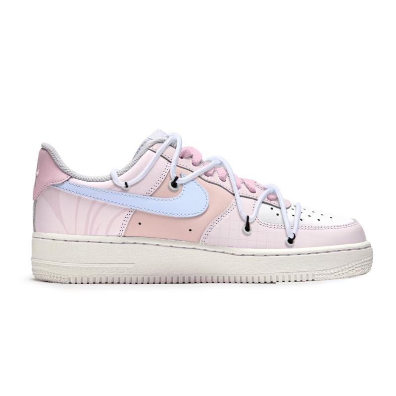 [Custom Love game]  Air Force 1 Skateboard Shoes Unisex Low-Top Blue/Pink