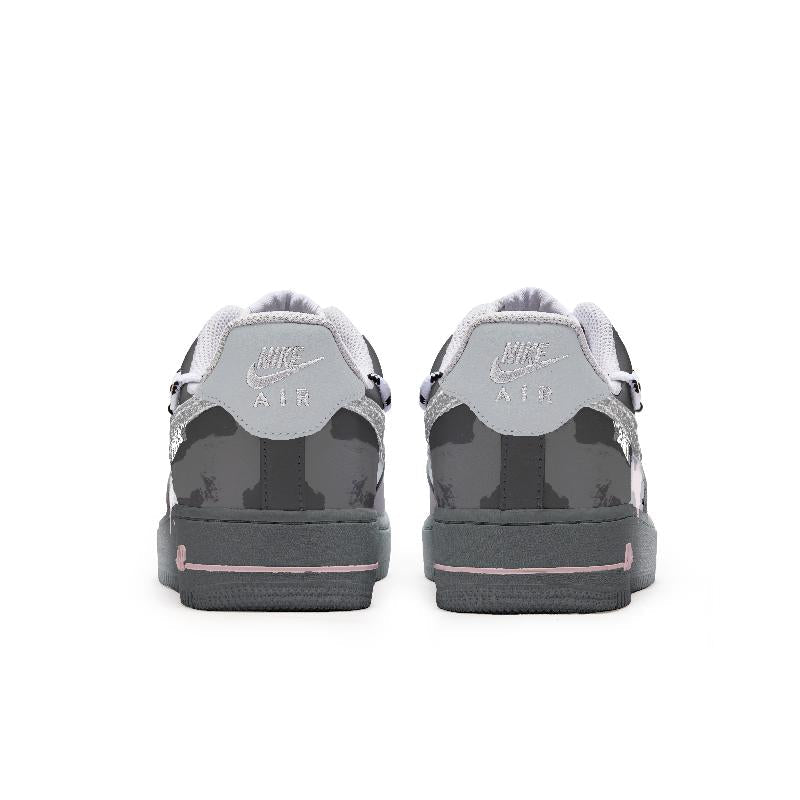 [Custom "Starry Sky Story"]  Air Force 1 Skateboard Shoes Unisex Low-Top Gray/Pink