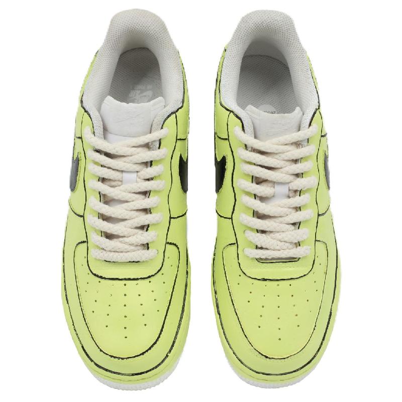 [Custom Summer night fluorescence]  Air Force 1 Skateboard Shoes Unisex Low-Top Green