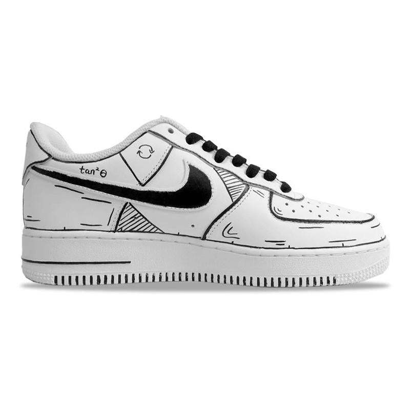 [Custom Men's digital graffiti]  Air Force 1 Skateboarding Shoes Men