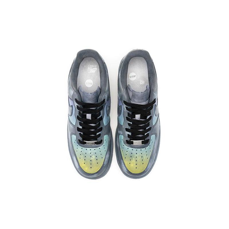 [Custom Men's gradient cloud gray-blue]  Air Force 1 Skateboarding Shoes Men Low-top Grey/Blue