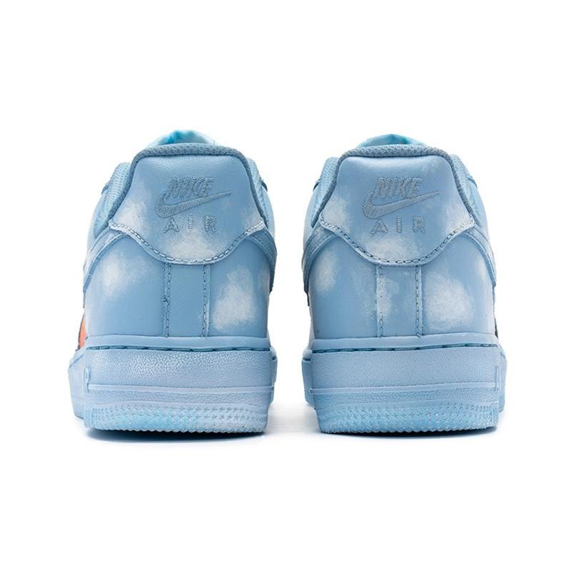 [Custom Men's gradient cloud blue and orange]  Air Force 1 Skateboarding Shoes Men Low-top Blue/Orange