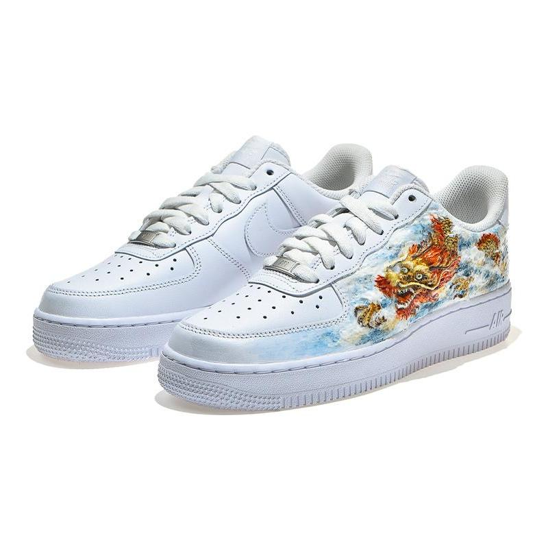 [Custom The men's golden dragon bestows blessings]  Air Force 1 Skateboarding Shoes Men