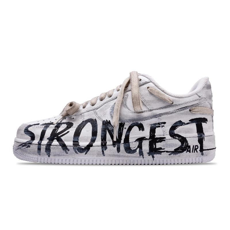 [Custom Play Cool Factor]  Air Force 1 Skateboard Shoes Men Low-Top Gray Black