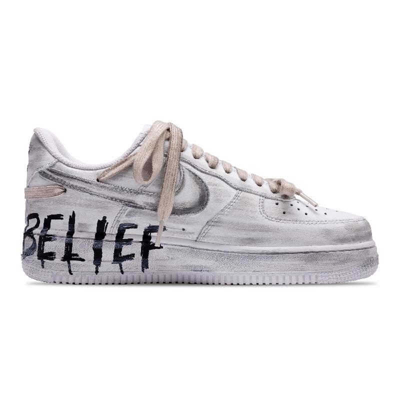 [Custom Play Cool Factor]  Air Force 1 Skateboard Shoes Men Low-Top Gray Black