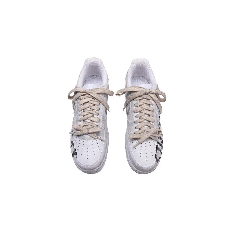 [Custom Play Cool Factor]  Air Force 1 Skateboard Shoes Men Low-Top Gray Black