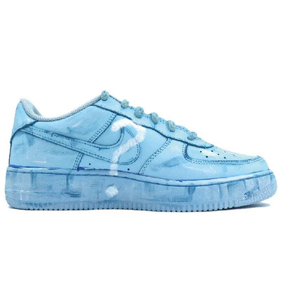[Custom Blue immersion dyeing]  Air Force 1 Skateboarding Shoes Men
