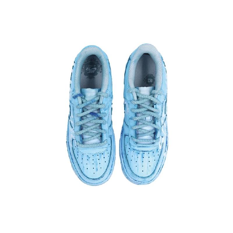 [Custom Blue immersion dyeing]  Air Force 1 Skateboarding Shoes Men