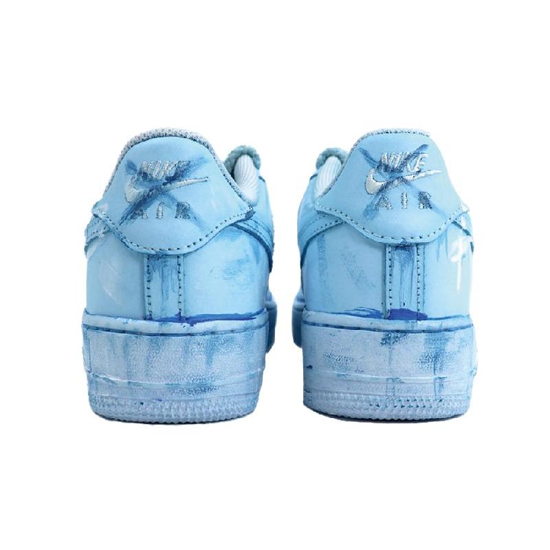 [Custom Blue immersion dyeing]  Air Force 1 Skateboarding Shoes Men