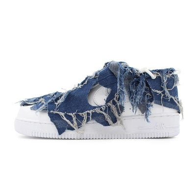 [Custom Broken cowboy]  Air Force 1 Skateboard Shoes Unisex Low-Top Blue
