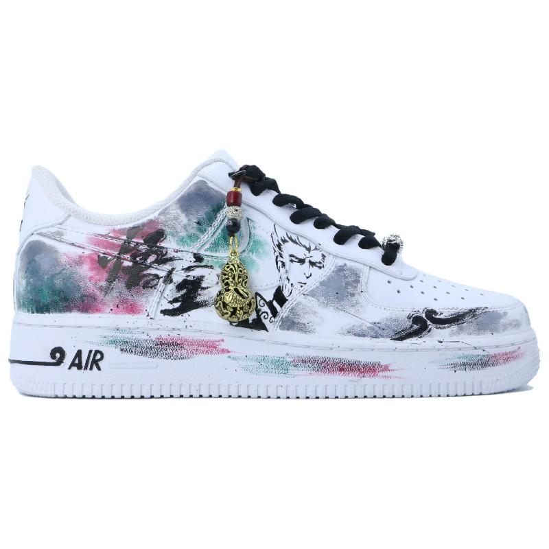 [Custom Black myth]  Air Force 1 Skateboard Shoes Unisex Low-Top White/Black