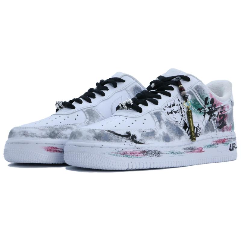 [Custom Black myth]  Air Force 1 Skateboard Shoes Unisex Low-Top White/Black