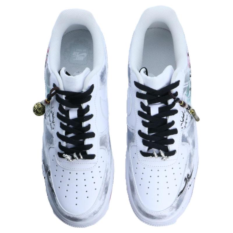 [Custom Black myth]  Air Force 1 Skateboard Shoes Unisex Low-Top White/Black