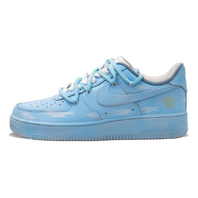 [Custom Blue sky, white clouds, man]  Air Force 1 Skateboarding Shoes Men