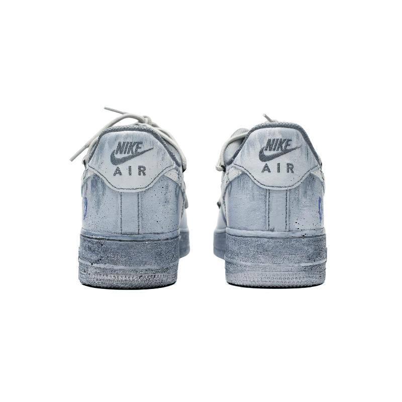 [Custom The men's style is stained with graffiti on the cement wall]  Air Force 1 Skateboarding Shoes Men