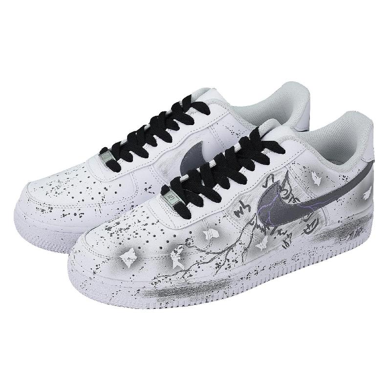 [Custom War Meteorite]  Air Force 1 Skateboarding Shoes Unisex Low-top Gray