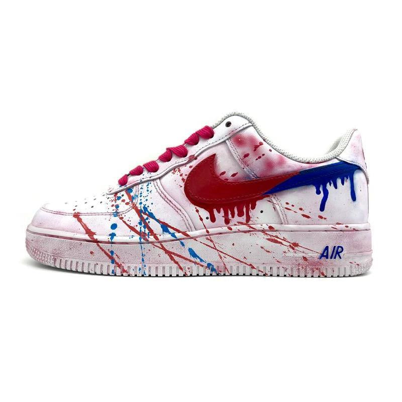 [Custom Ink splashing and aging Vibe style graffiti]  Air Force 1 Skateboarding Shoes Men