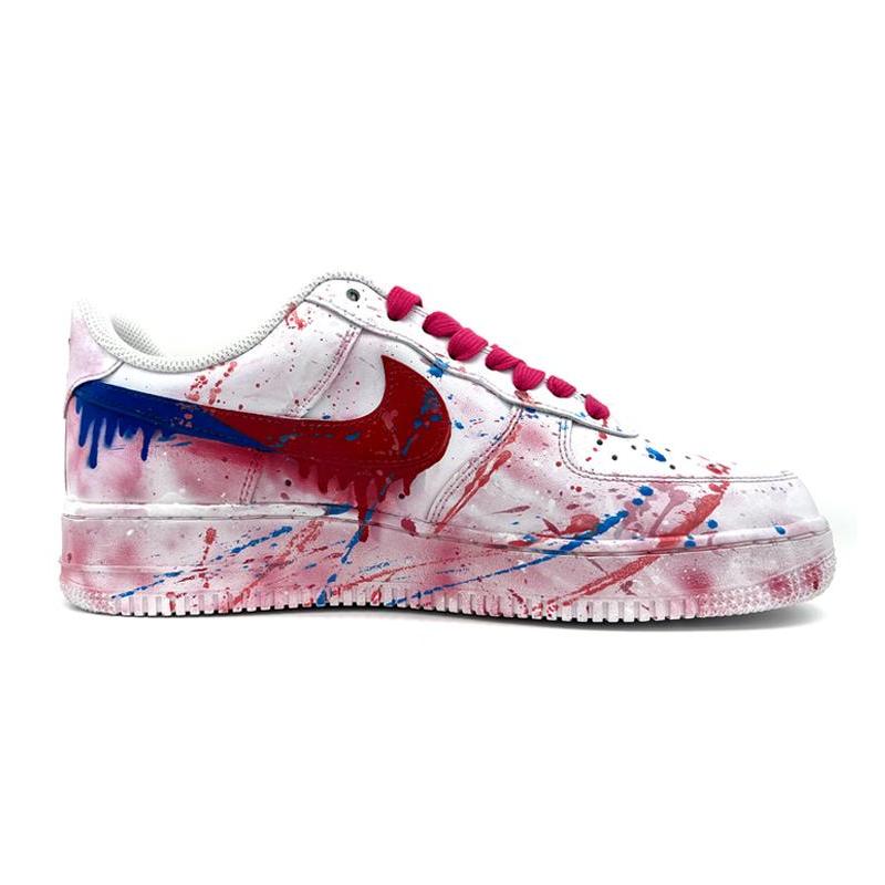 [Custom Ink splashing and aging Vibe style graffiti]  Air Force 1 Skateboarding Shoes Men