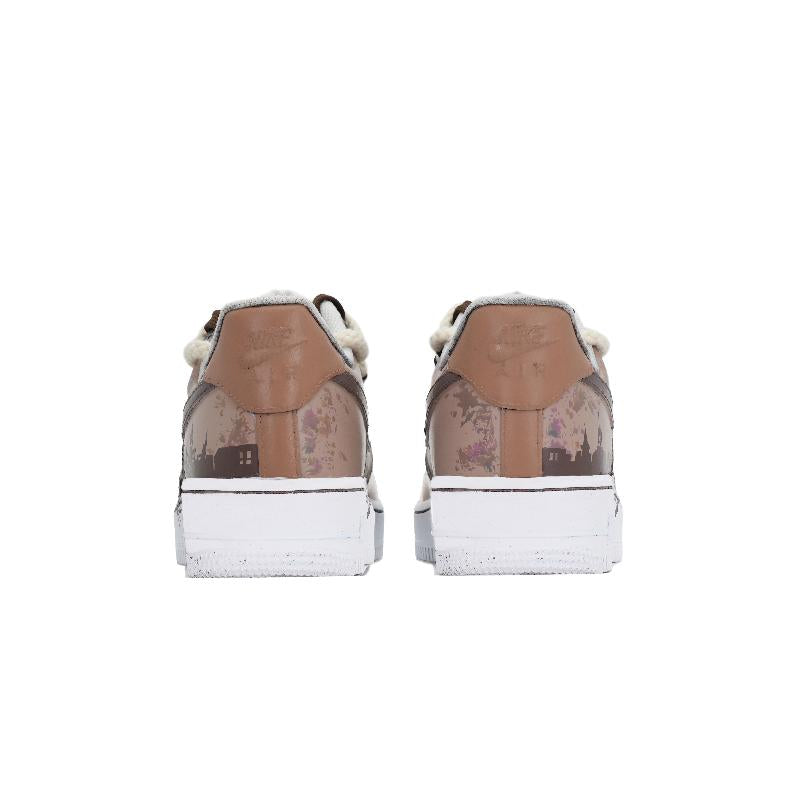 [Custom Urban camouflage for men and women in brown]  Air Force 1 Skateboard Shoes Unisex Low-Top Brown/Beige