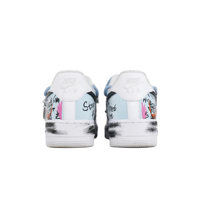 [Custom lively Little Devils In Black, White And Blue]  Air Force 1 Skateboarding Shoes Unisex