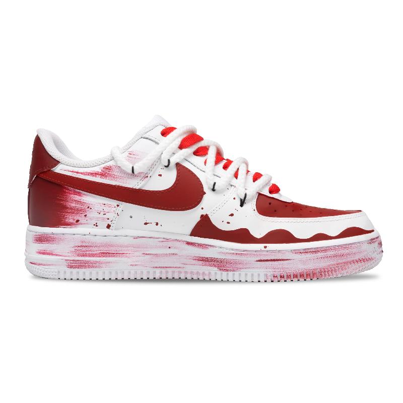 [Custom Christmas Nocturne]  Air Force 1 Skateboard Shoes Unisex Low-Top White/Red/Green