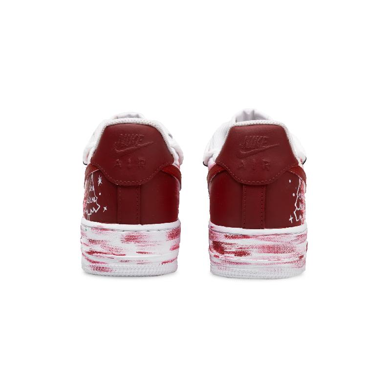 [Custom Christmas Nocturne]  Air Force 1 Skateboard Shoes Unisex Low-Top White/Red/Green