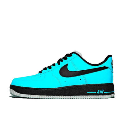 [Custom Cool and refreshing mint]  Air Force 1 Skateboard Shoes Unisex Low-Top Blue/Black