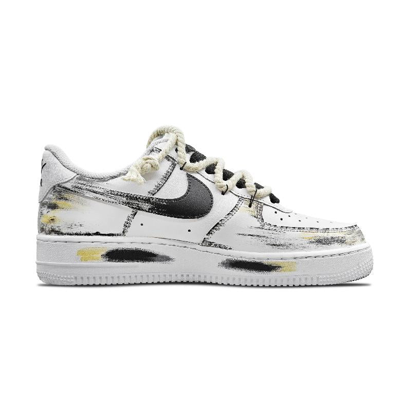 [Custom Qiang Flute Willow]  Air Force 1 Skateboarding Shoes Unisex Low-top Black/white