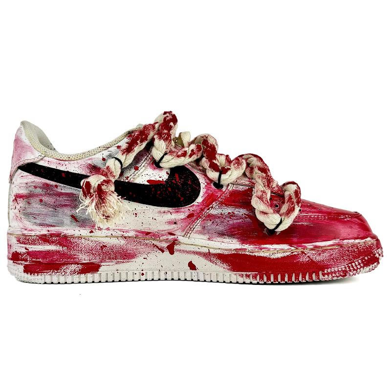 [Custom Crime Scene No. 7]  Air Force 1 Skateboarding Shoes Unisex Low-top White