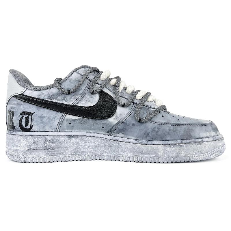 [Custom Gothic aged grey]  Air Force 1 Skateboarding Shoes Men