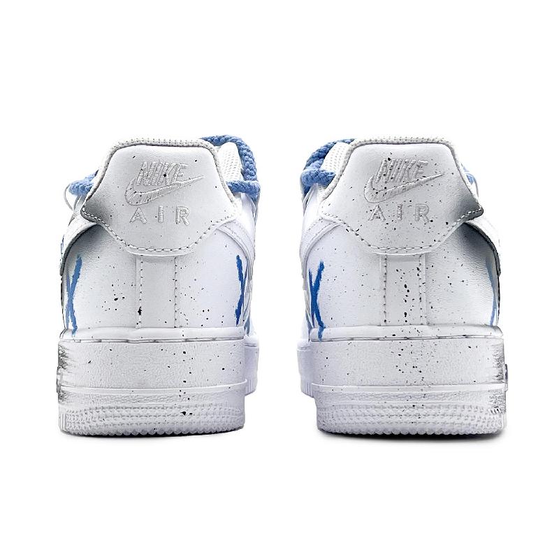 [Custom Crayon drawing 2.0 blue]  Air Force 1 Skateboarding Shoes Unisex Low-top White/Black/Blue