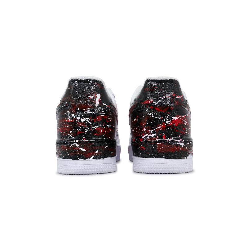 [Custom Under the male spider's web]  Air Force 1 Skateboard Shoes Men Low-Top Red/Black/White