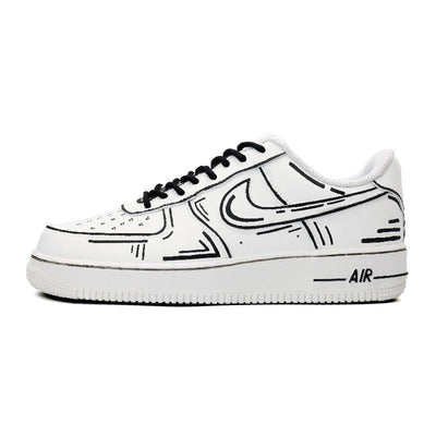 [Custom Fall into the metaverse]  Air Force 1 Skateboard Shoes Unisex Low-Top Black/White