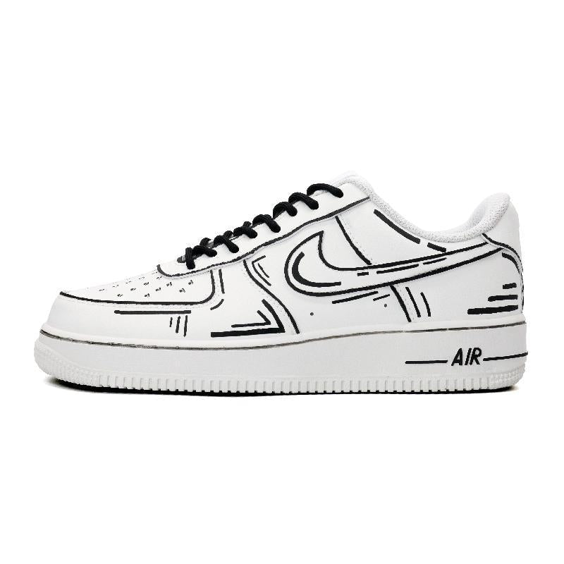 [Custom Fall into the metaverse]  Air Force 1 Skateboard Shoes Unisex Low-Top Black/White