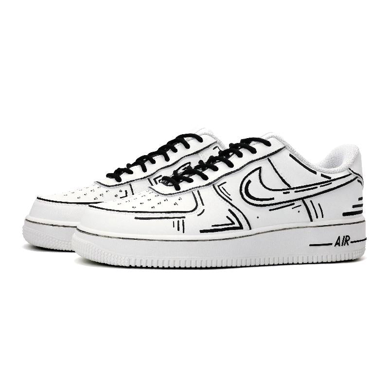 [Custom Fall into the metaverse]  Air Force 1 Skateboard Shoes Unisex Low-Top Black/White