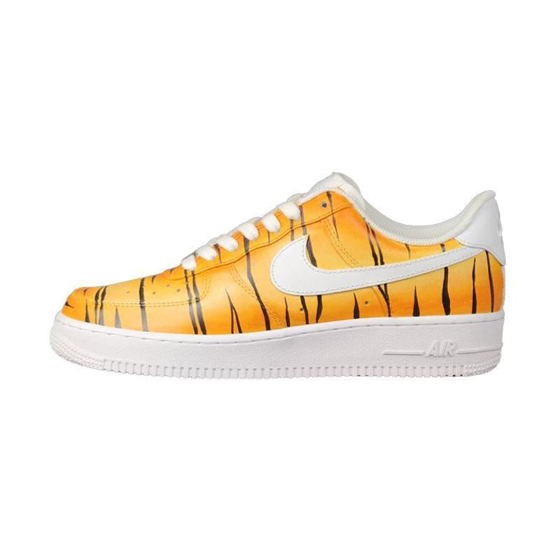 [Custom Men's zodiac tiger pattern]  Air Force 1 Skateboarding Shoes Men Low-top Color Change/black/white