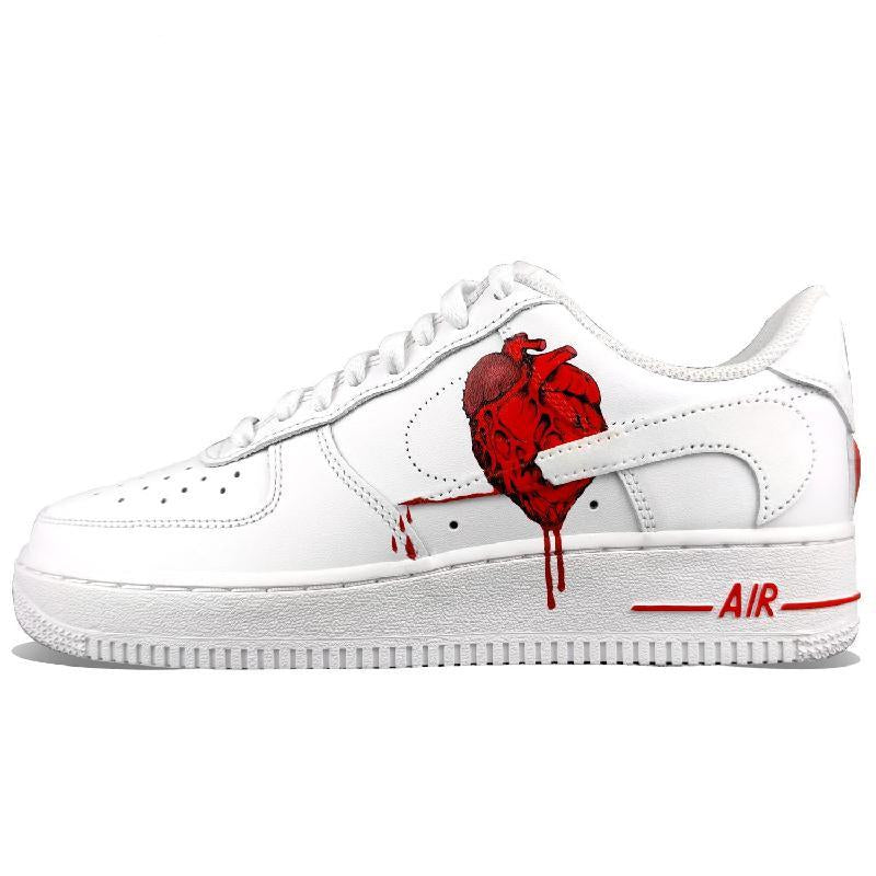[Custom Hand-drawn heart]  Air Force 1 Skateboarding Shoes Men
