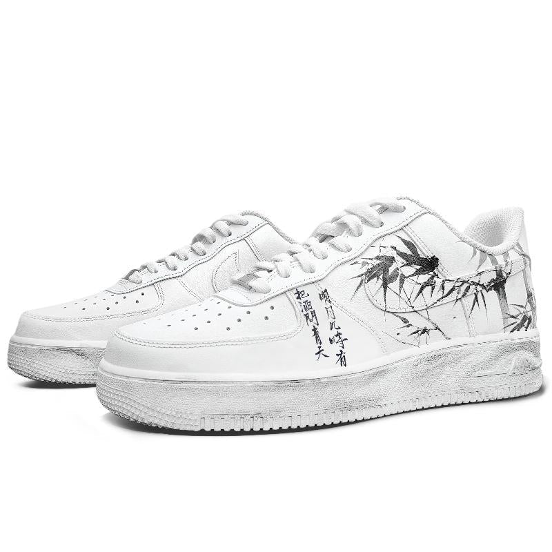 [Custom Water tune head]  Air Force 1 Skateboard Shoes Unisex Low-Top Black