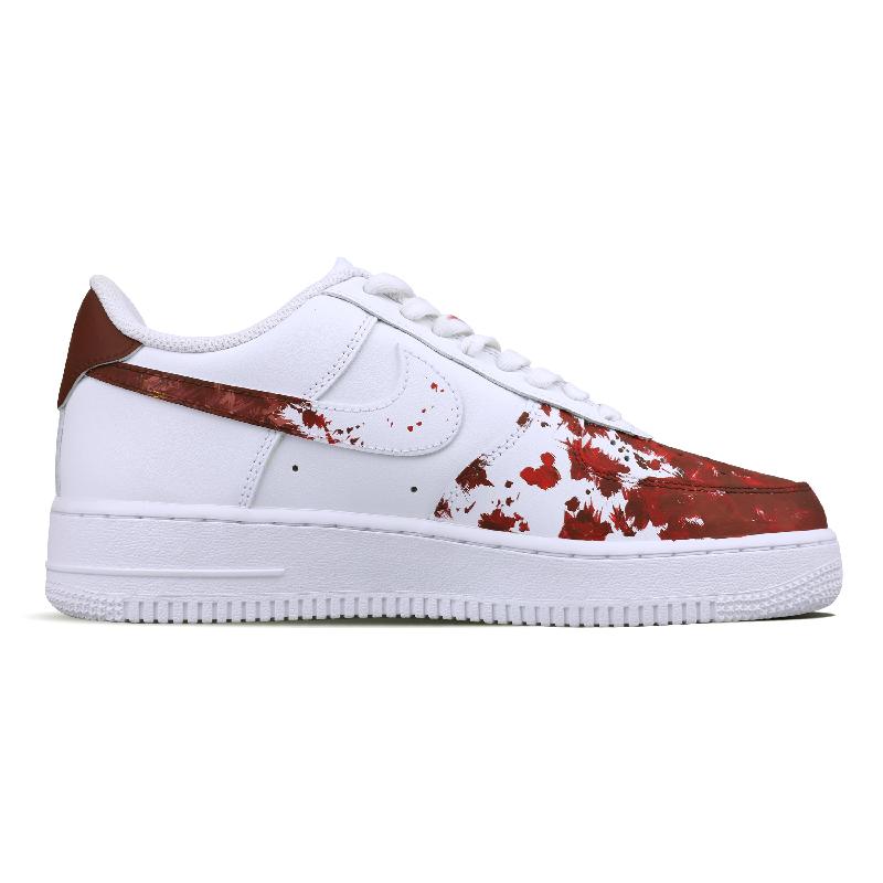 [Custom Neptis sanguinea]  Air Force 1 Skateboarding Shoes Unisex Low-top White