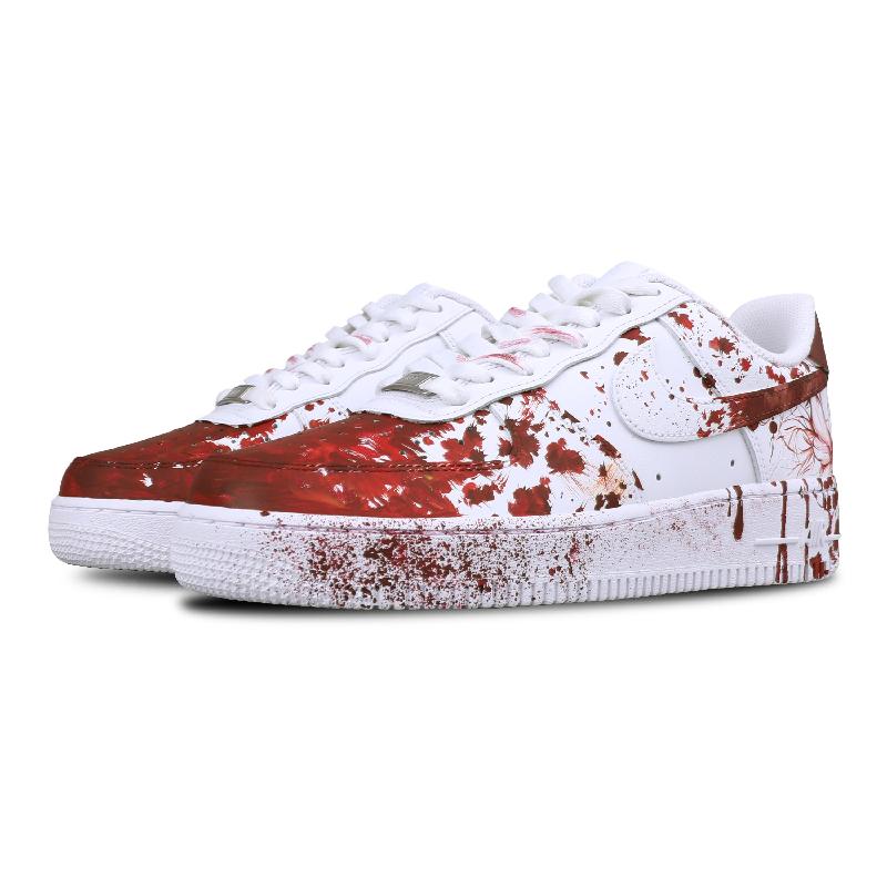 [Custom Neptis sanguinea]  Air Force 1 Skateboarding Shoes Unisex Low-top White