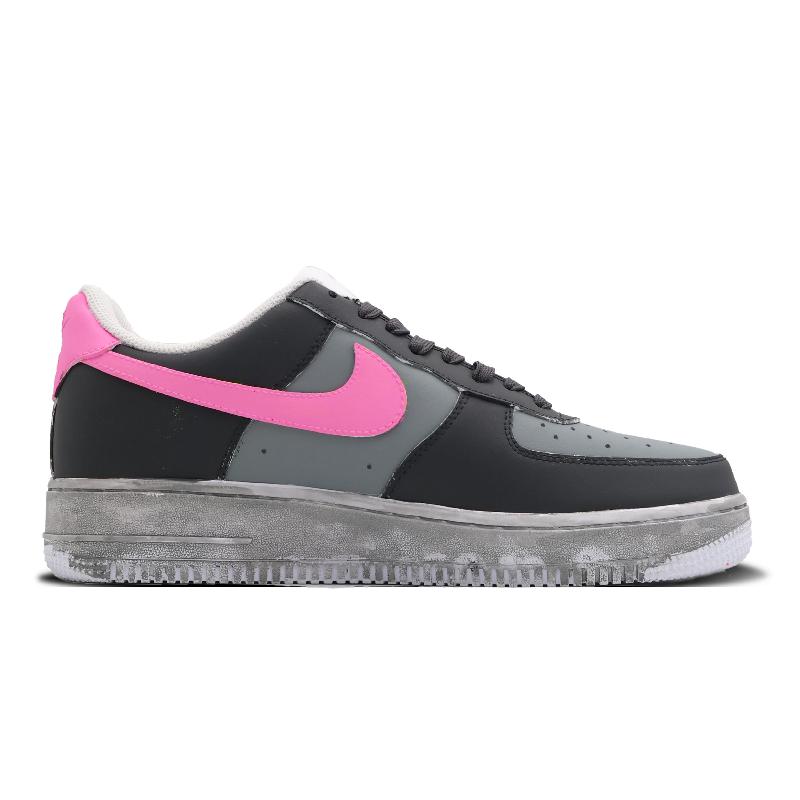 [Custom Under the neon lights for men]  Air Force 1 Skateboarding Shoes Men Low-top Black/Gray